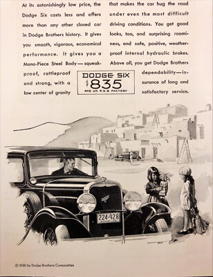 1930 Dodge Brothers Sixes and Eights Closed Cars Vintage Print Ad