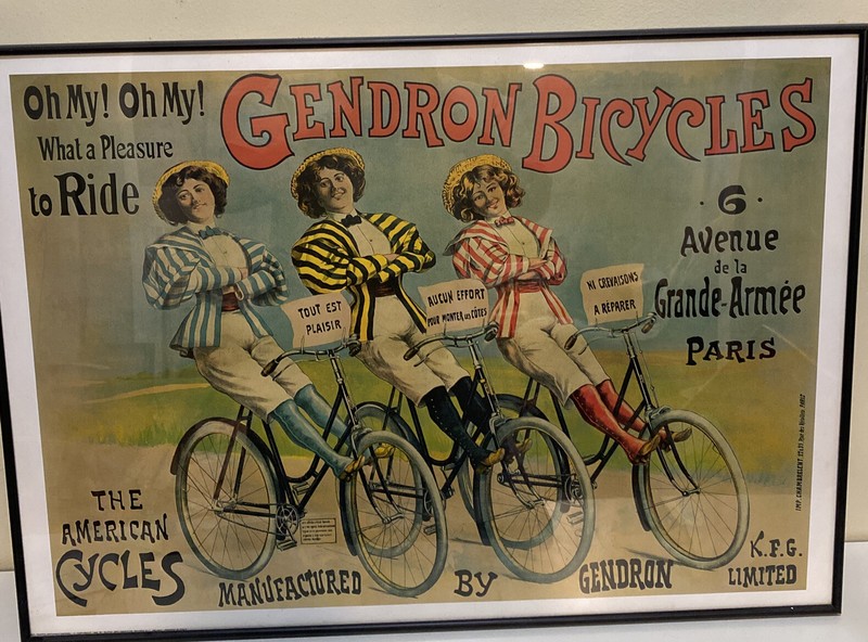 GENDRON BICYCLES Print 25x18 G Avenue de la Grande-Armee Paris American Cycles