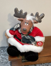 Vintage Animated Christmas Singing Dancing Reindeer "Jingle Bell Rock" Plush