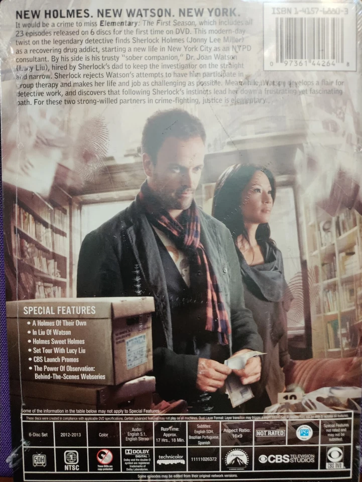 ELEMENTARY The First Season DVD 6-Disc Set Starring Jonny Lee Miller & Lucy Liu - Image 2 of 2