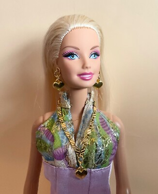 Barbie Sindy Gold Heart Necklace Earrings Handmade Fashion Doll Jewellery  UK