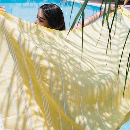 Hencely Striped Beach Towel – Lightweight Cotton Towel for Travel & Pool - Bild 180 von 206