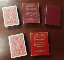 Vintage Lot 2 Decks US Playing Card Co No 500 Playing Cards - Complete