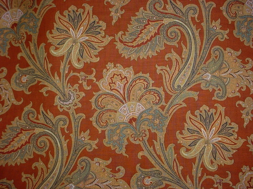 5-1/8Y Lee Jofa 2000128 Giovanni Paisley Nutmeg Floral Print Upholstery Fabric - Image 4 of 4