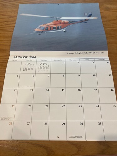 1984 Bell Helicopter Textron Appointment Calendar Bell XV-15 206 Cobra AH-1J 222 - Picture 10 of 15