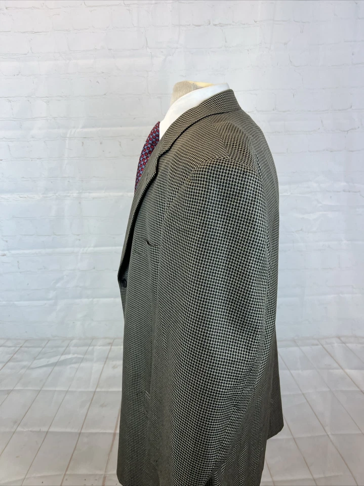 Blazer a Cuadros SUPER 110'S ETHOMAS BIG & TALL Adolfo Para Hombre Beige y Negro 50R $495 Foto 4 de 4