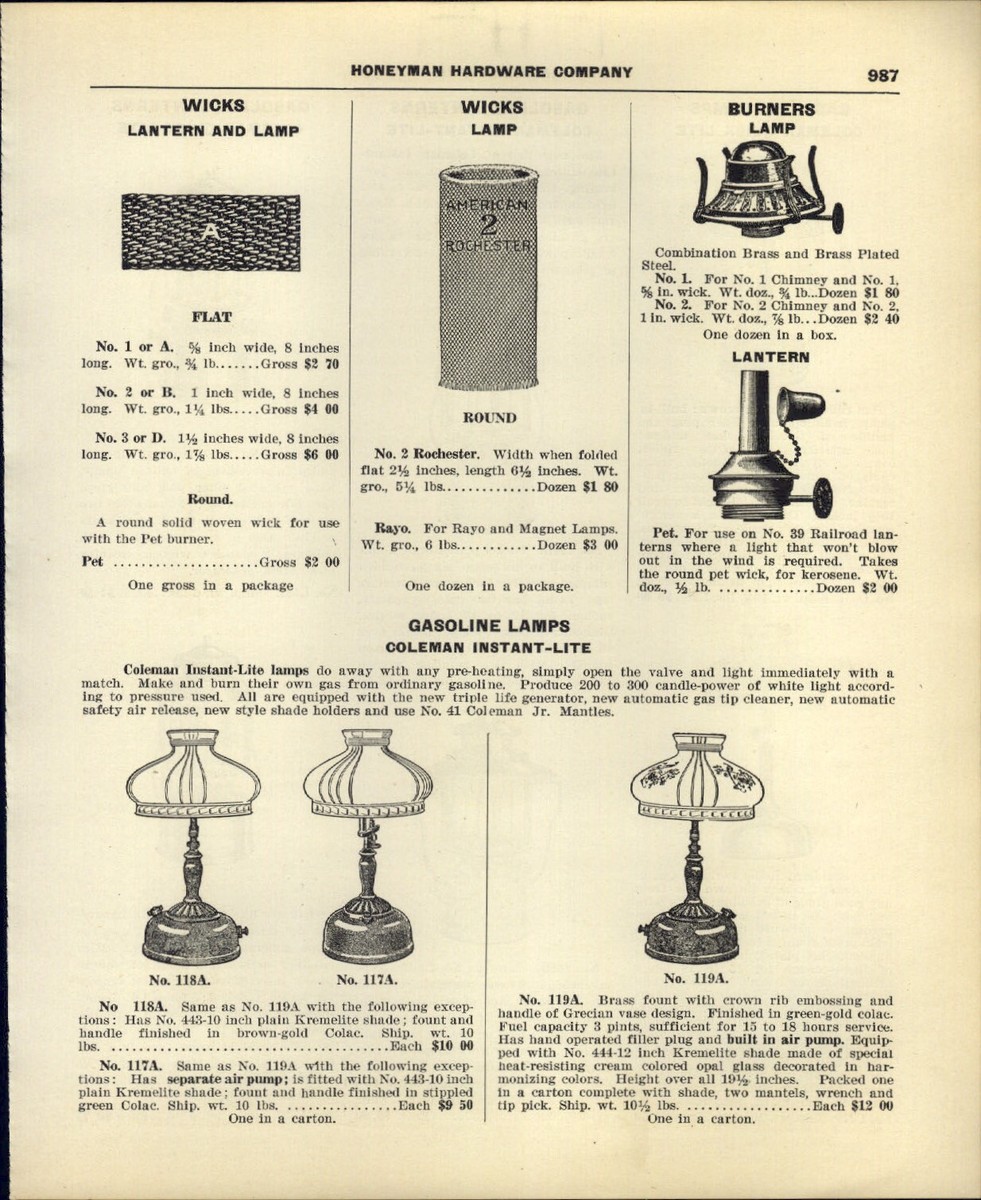 1930 PAPER AD 6 PG Gasoline Lamp Coleman Instant-Lite Lantern