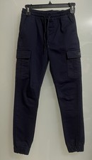 Jogger Tony Hawk Boys Navy Cargo Jogger Pants Drawstring Elastic Waist Pockets L