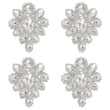 4 PCS Rhinestone Applique Crystal Teardrop Shape Rhinestone Appliques Wedding...