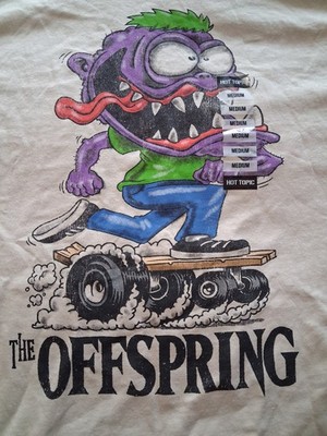 The Offspring Tshirt Medium Beige 100% Cotton Hot Topic Band Music New With Tag