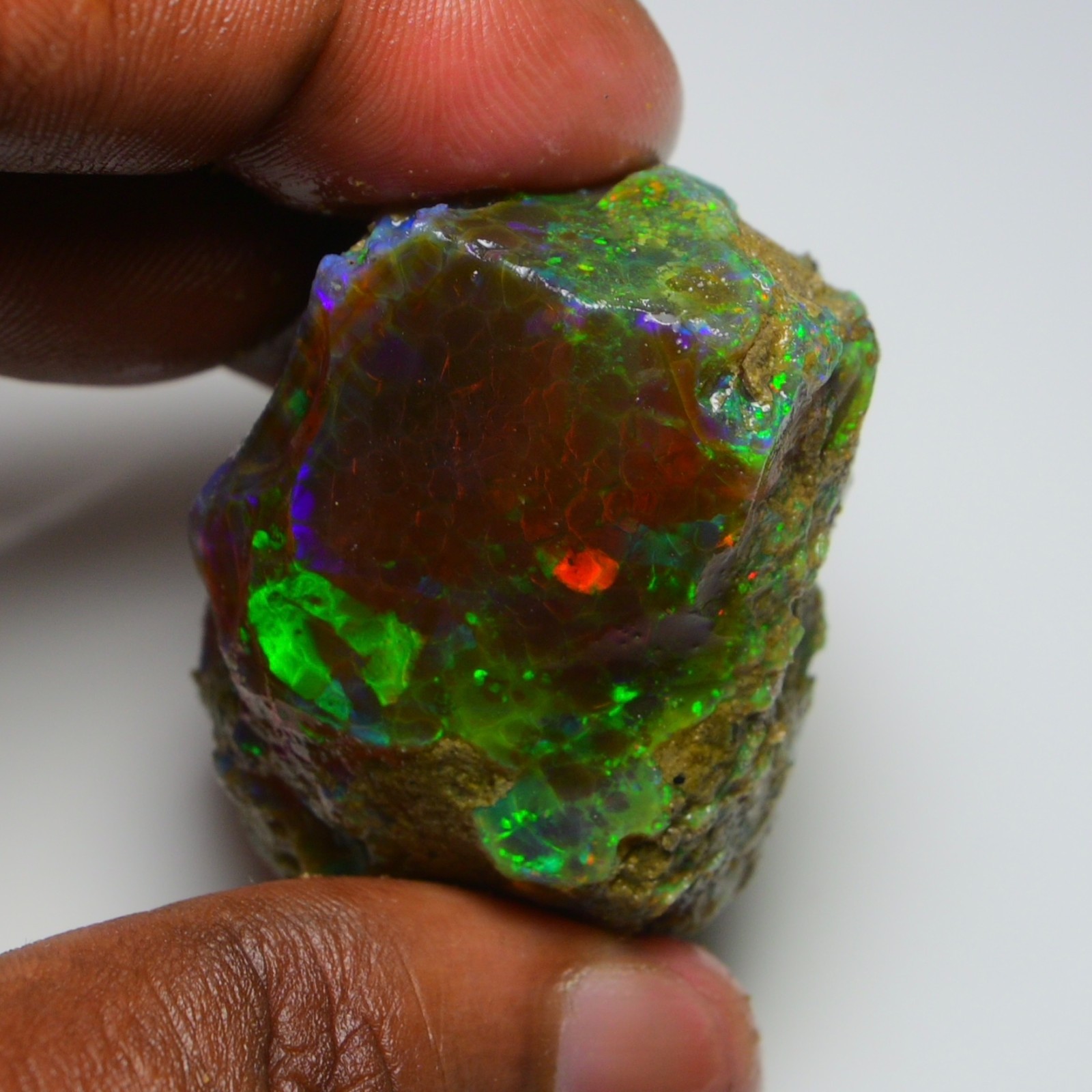 HUGE 238.15 Cts Natural Ethiopian Opal Rough - Multi Fire Welo Opal Raw Crystal