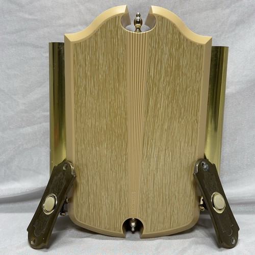 Vintage NuTone L-22 Jewel Doorbell Chime Woodgrain Plastic Brass Tubes 2 Buttons