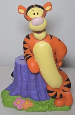 Disney Tigger Coin Bank Winnie the Pooh Vintage Plastic Piggy Bank Works