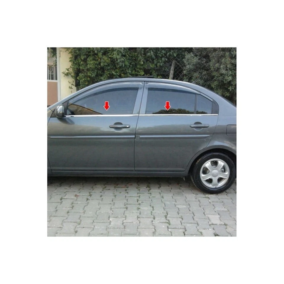 Tapicería de ventana cromada para Hyundai Accent Era 2005-2011 Foto 2 de 4