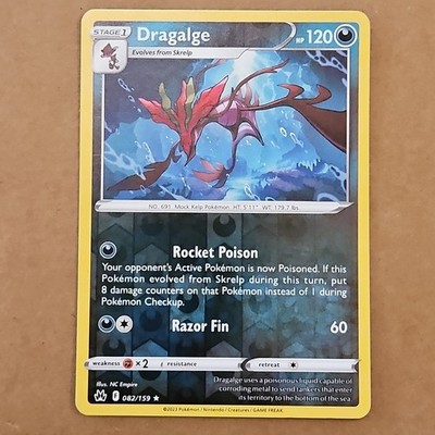 Pokemon Dragalge (82/160) Crown Zenith NM REVERSE HOLO Foil TCG CCG