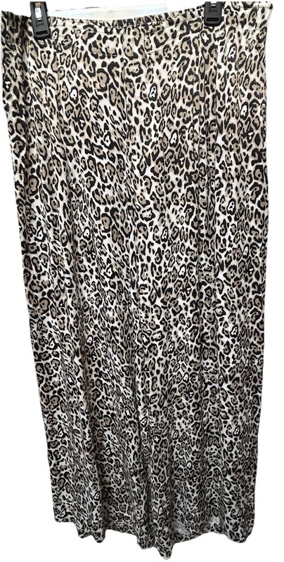 NWT Anthropologie Maeve Leopard Animal Print Pants Size 1X Satin Wide Leg