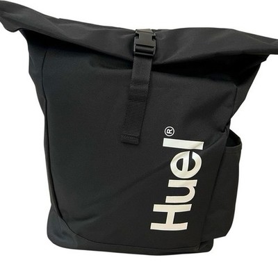 Huel Black Roll-Top Backpack with White Logo