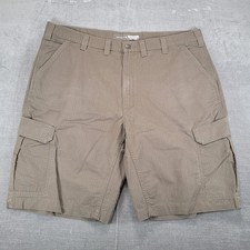 Carhartt Mens Relaxed Fit Brown Ripstop Canvas Cargo Shorts Size 44 Work Utility