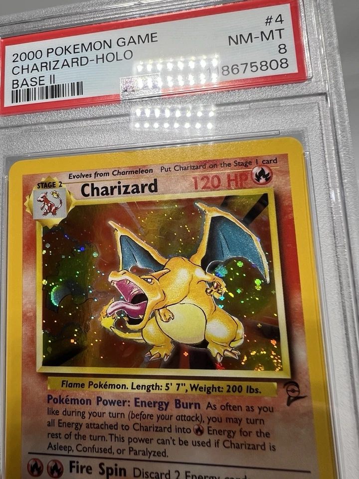 Pokémon Base Set 2 Charizard #4/130 Holo PSA 8 NM-MT - Image 4 of 4