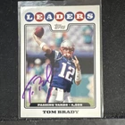 2008 Topps Tom Brady NFL Passing Yards Leaders #286 Autographed PSA Sports Card