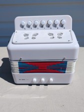  GREAT GIFT Top Quality White Accordion Kids Musical Toy w 7 Buttons 2 Bass
