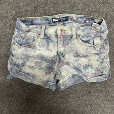 Levi's Denim Shorts Girls Size 10 Blue Floral Ramie Cotton Shorty Short Stretch