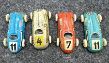Vintage Biller Penny Tin Toy US Zone Germany Race Cars Lot of 4