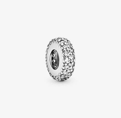 BRAND NEW Pandora 925 Sterling Silver Clear Sparkle Spacer Charm