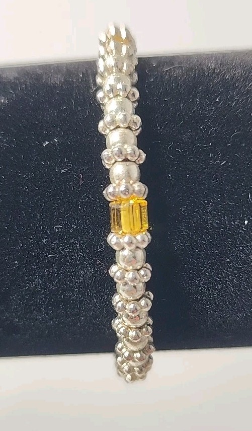 Stretch bracelets Silver Beaded Bracelets With Je… - image 8