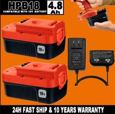 2Pack 18V for Black  Decker HPB18 18 Volt 4.8 Ah Battery HPB18-OPE 244760-00
