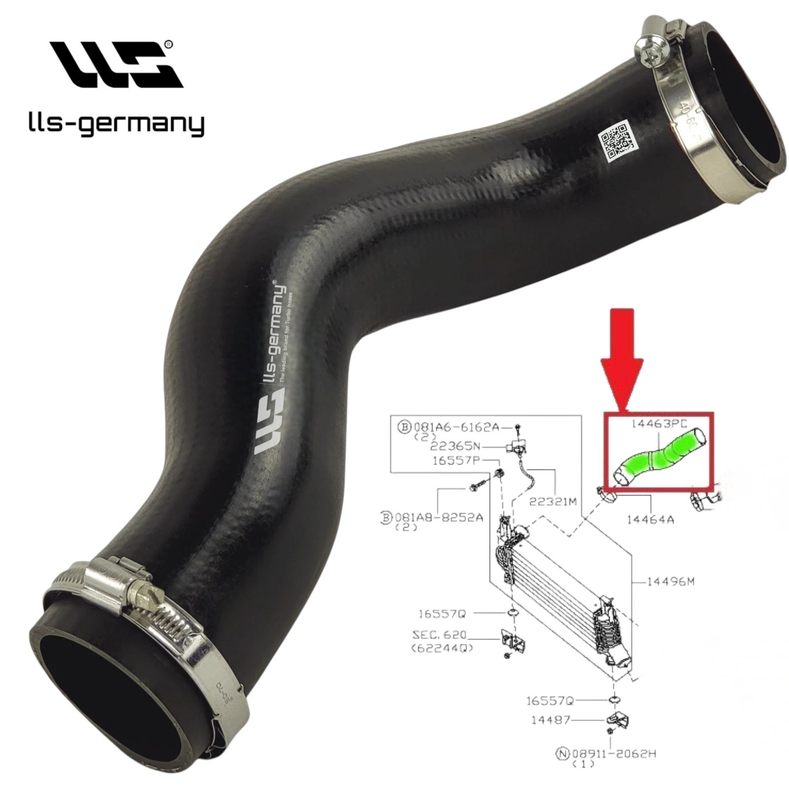 Turbo Charge Air Hose Pressure Hose For NISSAN NAVARA NP300 2.5 dCI 14463EB316