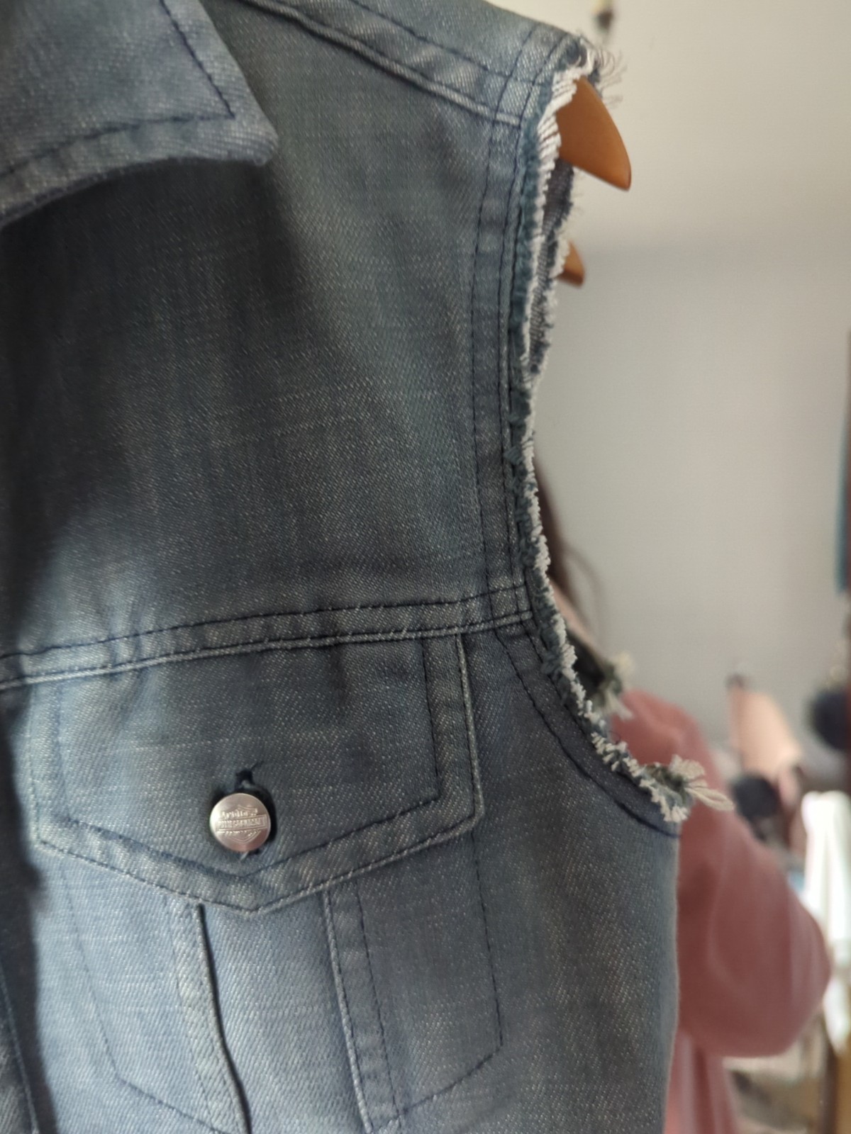 harley davidson women’s denim vest medium – rare vintage style image 8