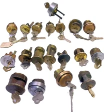 Lot of 19 Vintage Corbin, Russwin Lock Rims Mortise w/ Keys. VTG Old Used Parts