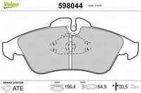 Valeo 598044 Bremsbelagsatz, Scheibenbremse FüR MERCEDES-BENZ VW