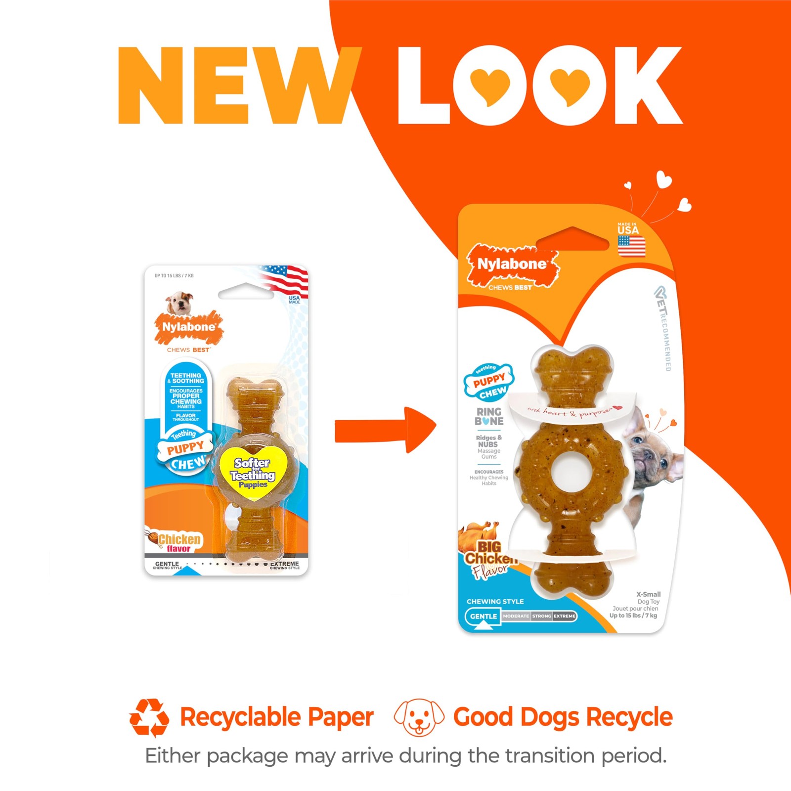 Nylabone Ring Bone Chew Toy for Puppies, Puppy Teething Toys, Puppy Enrichment