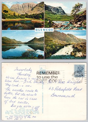 c29960 Glencoe Argyll Schottland Postkarte 1974 Briefmarke