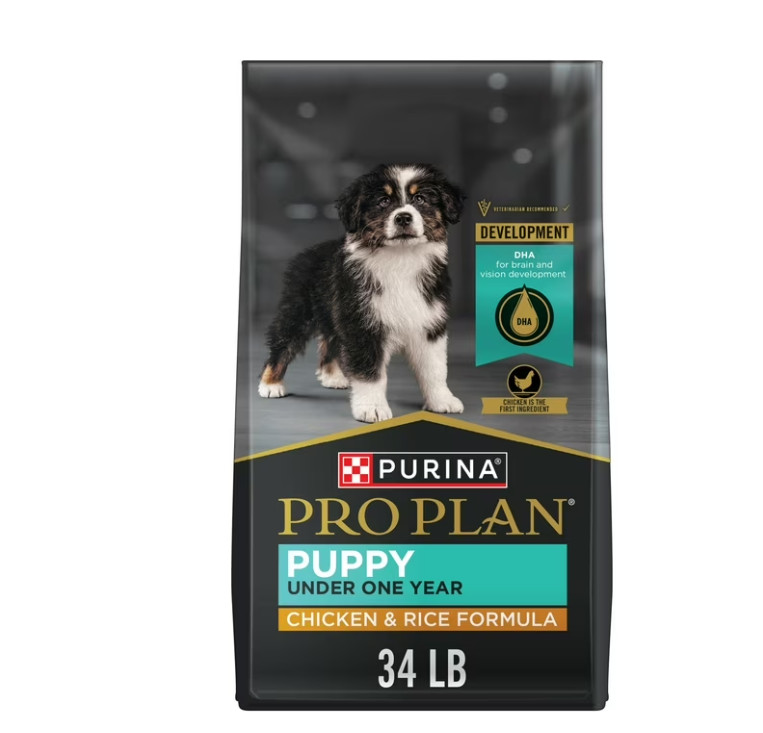 Purina Pro Plan Puppy Dry Dog Food, Lean Muscle Support, Chicken & Rice, 34 lb