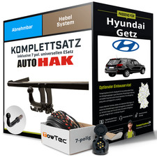 Für HYUNDAI Getz Typ TB Anhängerkupplung abnehmbar +eSatz 7pol uni 01- NEU
