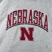 Vintage 90s Nebraska Spell Out Champion Reverse Weave Crewneck Sweatshirt XL