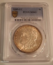 1885-CC Morgan Silver Dollar PCGS MS 63