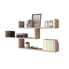 Selsey Kassi - Mensola da parete, mensola sospesa, mensola libreria con 3 rip...