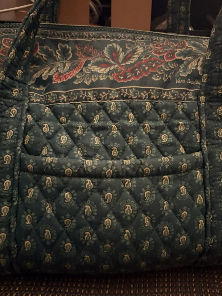 Vintage Vera Bradley Tote Retired Classic Green Pattern - Image 4 of 4