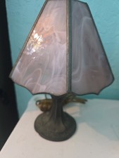 Vintage Stained Glass Tiffany Style Mosaic Style Table Lamp Accent Light Works