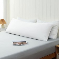 100 Cotton Soft Body Pillow Protectors with Invisible Zipper Body 1Pack White