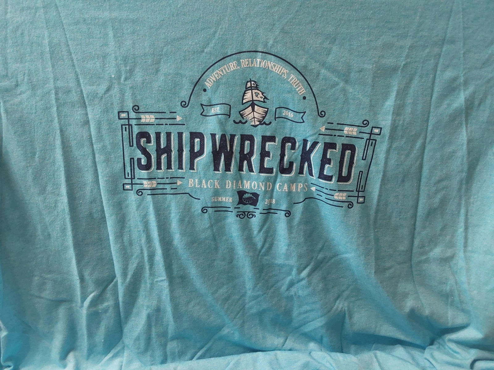 Black Diamond Camps Shipwrecked Blue Staff T Shirt 3XL Summer 2018