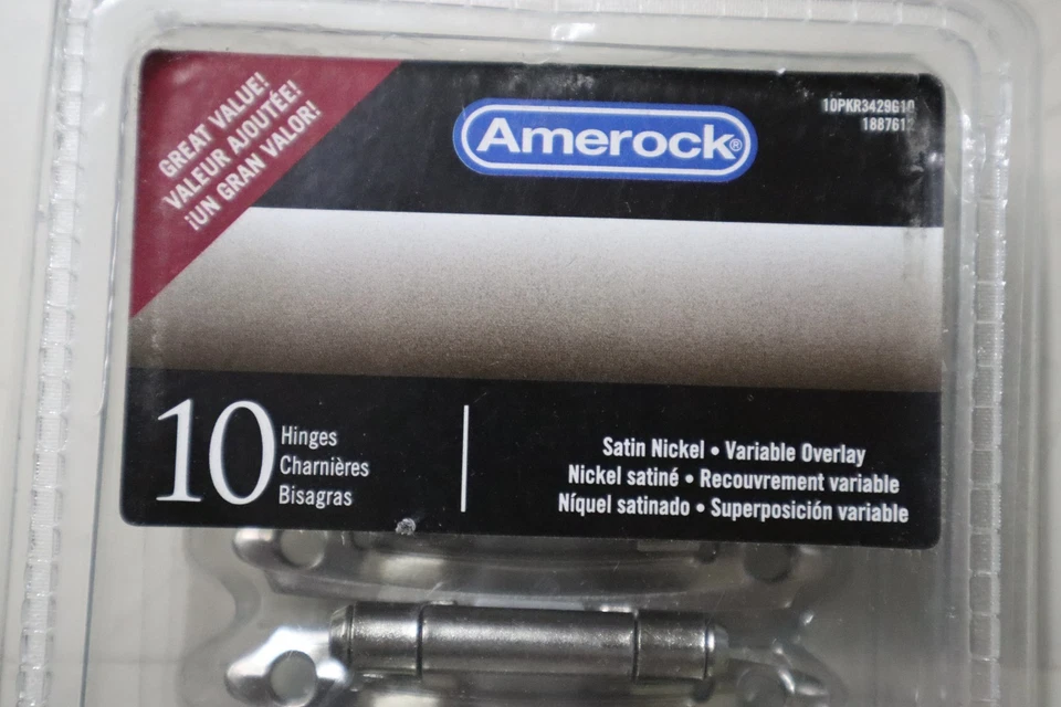 Bisagras superpuestas variables Amerock 1887612 ~ 10 unidades ~ níquel satinado Foto 2 de 4