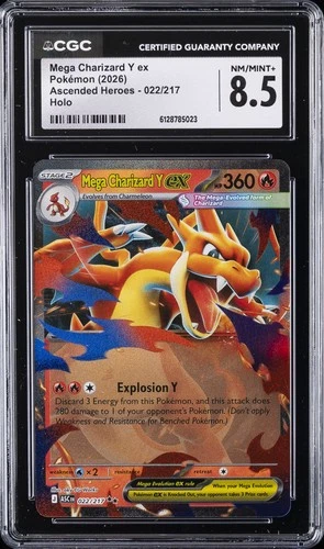 2026 POKEMON ASCENDED HEROES HOLO #22 MEGA CHARIZARD Y EX CGC 8.5
