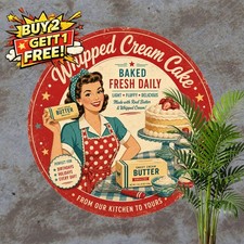 Food Cuisine Theme Round Metal Sign Vintage Kitchen Restaurant Decor Plaque 8x8
