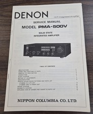 Denon PMA-500V Amplifier Service Manual - Original