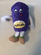 12" VINTAGE 1999 DAIRY QUEEN DQ BLIZZARD BEAN BAG PROMO STUFFED ANIMAL PLUSH TOY